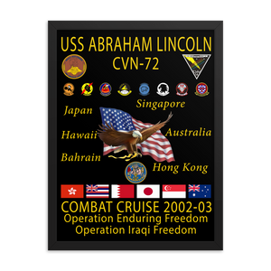 USS Abraham Lincoln (CVN-72) 2002-03 Framed Cruise Poster
