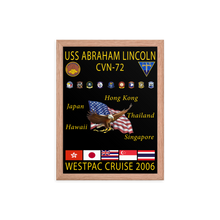 Load image into Gallery viewer, USS Abraham Lincoln (CVN-72) 2006 Framed Cruise Poster