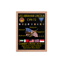 Load image into Gallery viewer, USS Abraham Lincoln (CVN-72) 2010-11 Framed Cruise Poster
