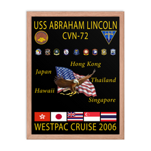 Load image into Gallery viewer, USS Abraham Lincoln (CVN-72) 2006 Framed Cruise Poster
