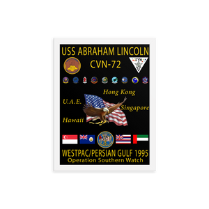 USS Abraham Lincoln (CVN-72) 1995 Framed Cruise Poster