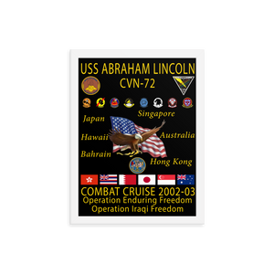 USS Abraham Lincoln (CVN-72) 2002-03 Framed Cruise Poster