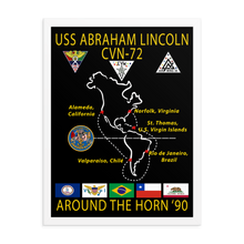 Load image into Gallery viewer, USS Abraham Lincoln (CVN-72) 1990 Around the Horn Framed Cruise Poster