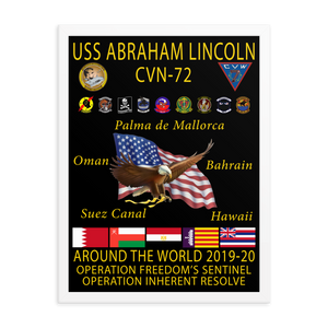USS Abraham Lincoln (CVN-72) 2019-20 Framed Cruise Poster