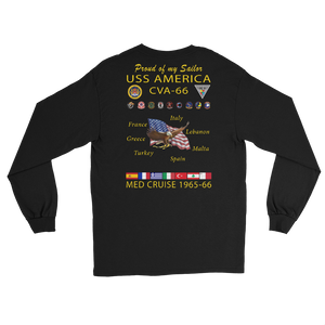 USS America (CVA-66) 1965-66 Long Sleeve Cruise Shirt - FAMILY
