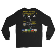 Load image into Gallery viewer, USS Abraham Lincoln (CVN-72) 1990 Long Sleeve Cruise Shirt - FAMILY