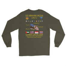 Load image into Gallery viewer, USS Abraham Lincoln (CVN-72) 2008 Long Sleeve Cruise Shirt