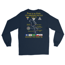 Load image into Gallery viewer, USS Abraham Lincoln (CVN-72) 1990 Long Sleeve Cruise Shirt - FAMILY