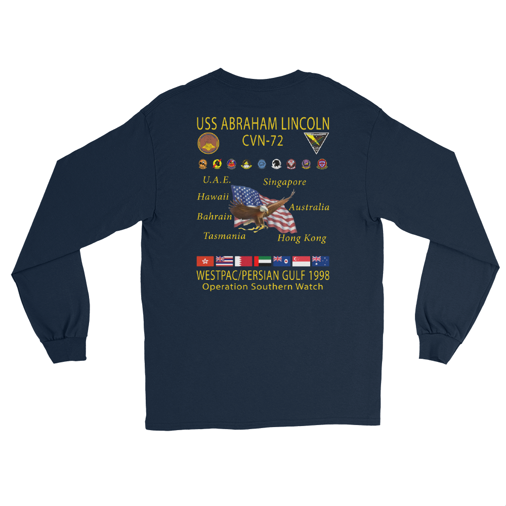 USS Abraham Lincoln (CVN-72) 1998 Long Sleeve Cruise Shirt