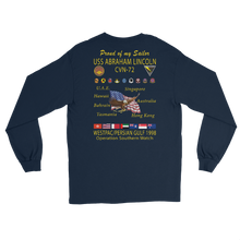 Load image into Gallery viewer, USS Abraham Lincoln (CVN-72) 1998 Long Sleeve Cruise Shirt - Family