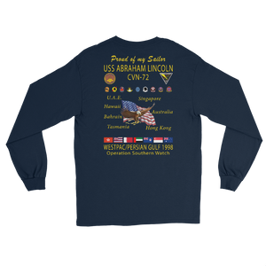 USS Abraham Lincoln (CVN-72) 1998 Long Sleeve Cruise Shirt - Family