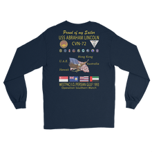 Load image into Gallery viewer, USS Abraham Lincoln (CVN-72) 1993 Long Sleeve Cruise Shirt - FAMILY