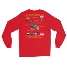 Load image into Gallery viewer, USS Abraham Lincoln (CVN-72) 1991 Long Sleeve Cruise Shirt