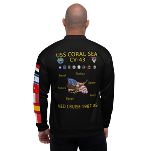 USS Coral Sea (CV-43) 1987-88 FP Cruise Jacket - Black