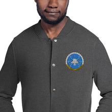 Load image into Gallery viewer, USS Dwight D. Eisenhower (CVN-69) Embroidered Champion Bomber Jacket - Ship&#39;s Crest