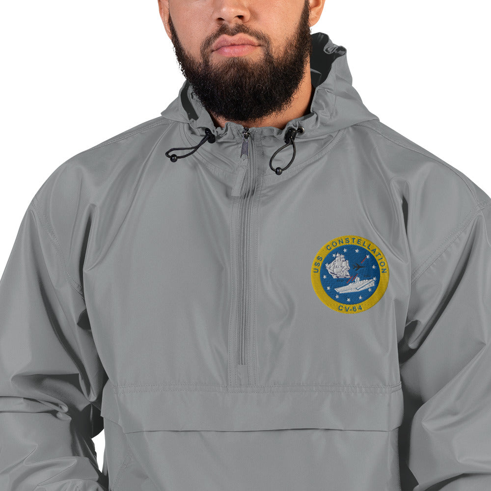 USS Constellation (CV-64) Embroidered Champion Packable Jacket - Ship's Crest