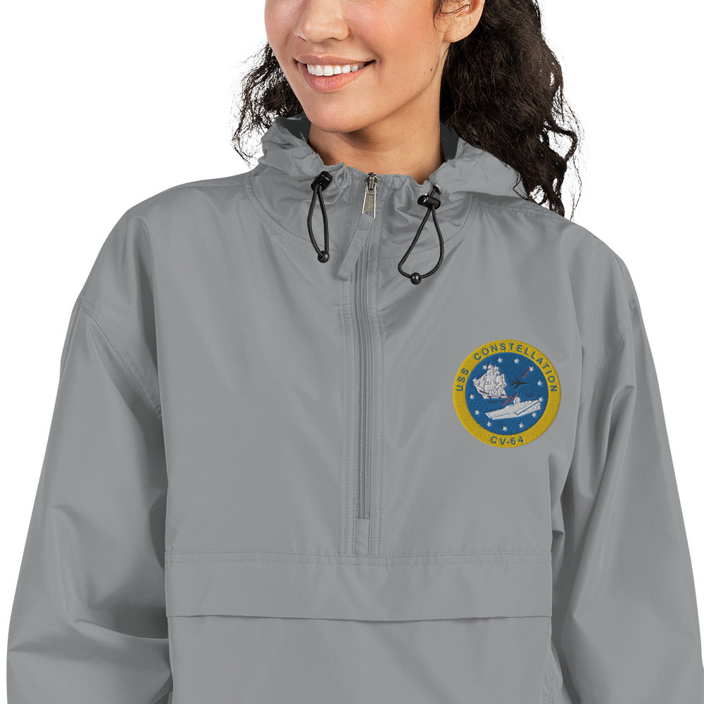 USS Constellation (CV-64) Embroidered Champion Packable Jacket - Ship's Crest