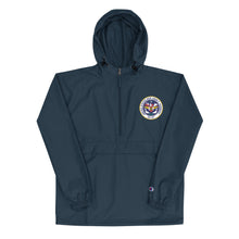 Load image into Gallery viewer, USS John F. Kennedy (CV-67) Embroidered Champion Packable Jacket - Ship&#39;s Crest