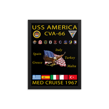 Load image into Gallery viewer, USS America (CVA-66) 1967 Framed Cruise Poster