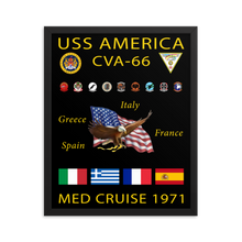 Load image into Gallery viewer, USS America (CVA-66) 1971 Framed Cruise Poster