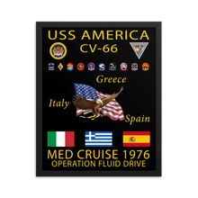 Load image into Gallery viewer, USS America (CV-66) 1976 Framed Cruise Poster