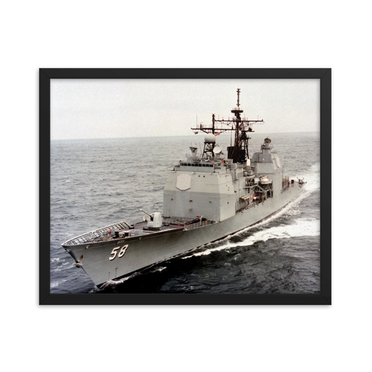 USS Philippine Sea (CG-58) Framed Poster - Port Bow Shot