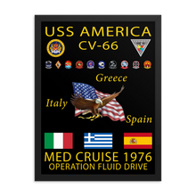 Load image into Gallery viewer, USS America (CV-66) 1976 Framed Cruise Poster