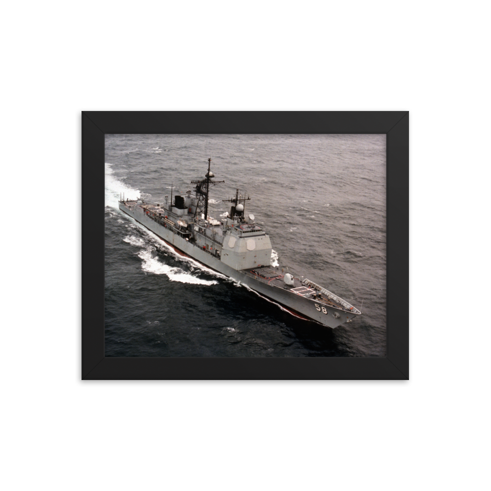 USS Philippine Sea (CG-58) Framed Poster - Starboard Bow