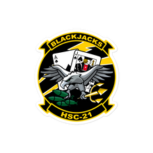 Load image into Gallery viewer, HSC-21 Blackjacks Squadron Crest Vinyl Sticker