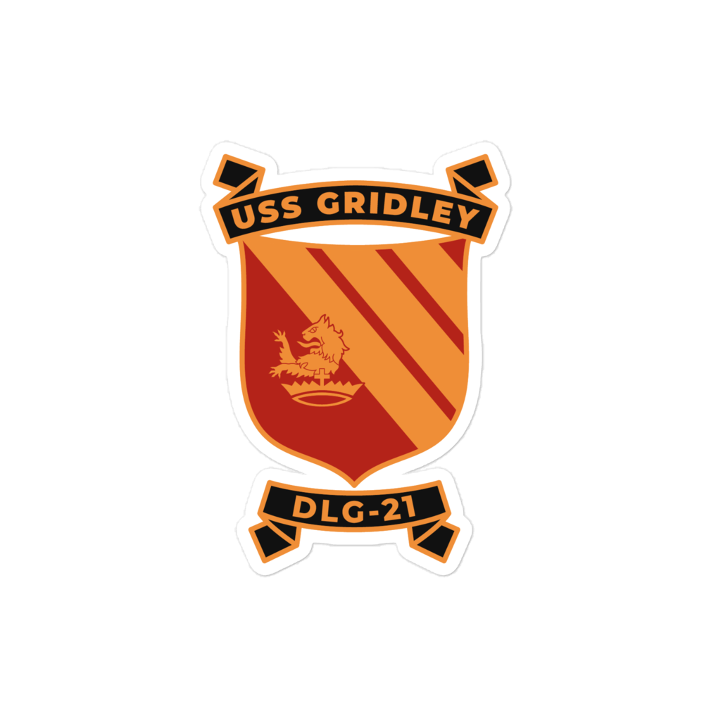 USS Gridley (DLG-21) Ship's Crest Vinyl Decal