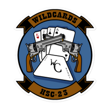 Load image into Gallery viewer, HSC-23 Wildcards Squadron Crest Vinyl Sticker