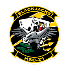 Load image into Gallery viewer, HSC-21 Blackjacks Squadron Crest Vinyl Sticker
