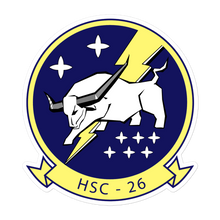 Load image into Gallery viewer, HSC-26 Chargers Squadron Crest Vinyl Sticker