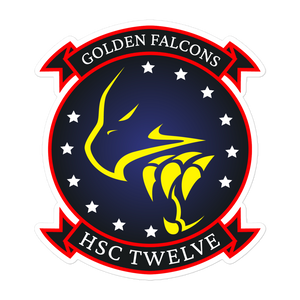 HSC-12 Golden Falcons Squadron Crest Vinyl Sticker