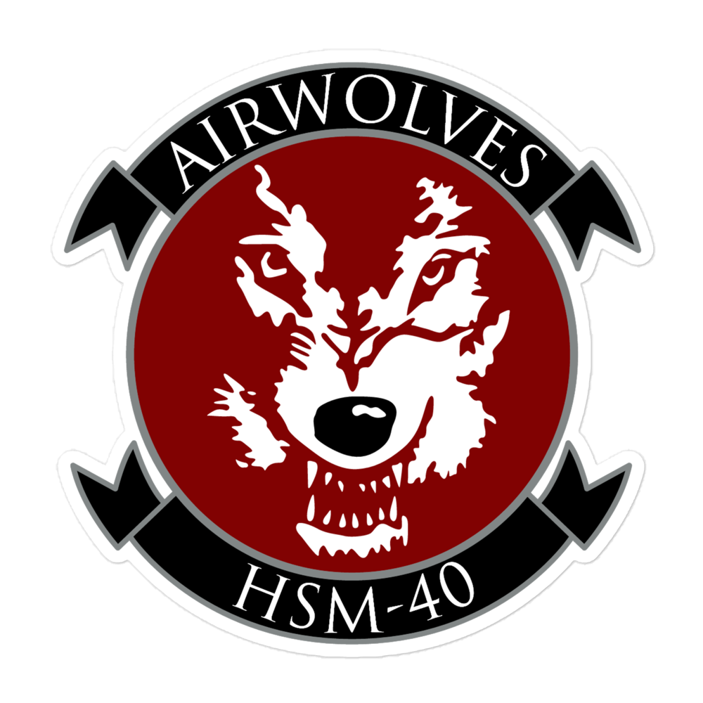 HSM-40 Airwolves Squadron Crest Vinyl Sticker
