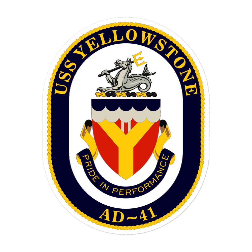 USS Yellowstone (AD-41) Ship's Crest Vinyl Decal