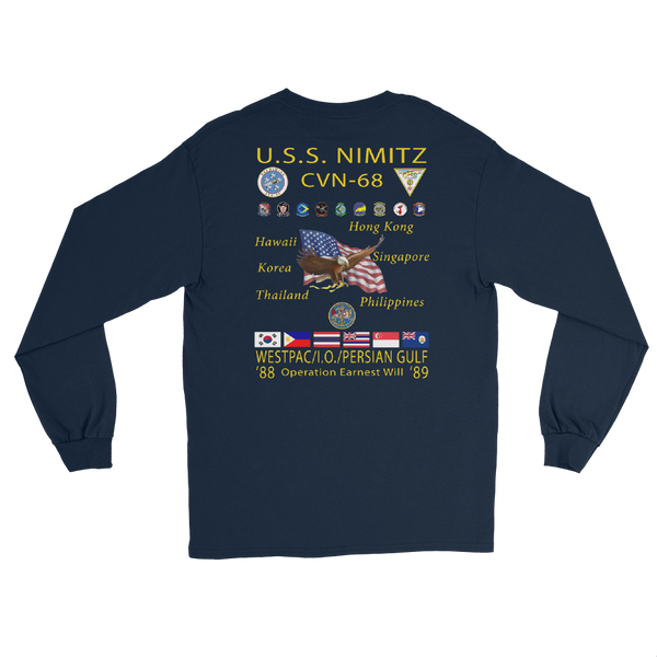 USS Nimitz (CVN-68) 1988-89 Long Sleeve Cruise Shirt