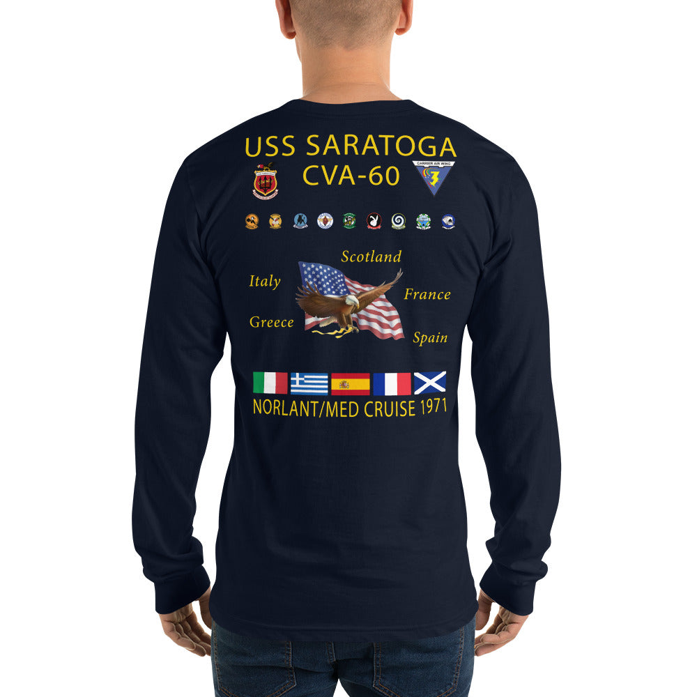 USS Saratoga (CVA-60) 1971 Long Sleeve Cruise Shirt