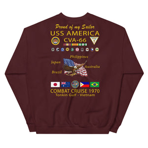 USS America (CVA-66) 1970 Cruise Sweatshirt - FAMILY