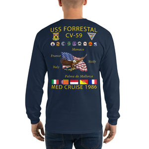 USS Forrestal (CV-59) 1986 Long Sleeve Cruise Shirt