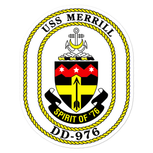 USS Merrill (DD-976) Ship's Crest Vinyl Sticker