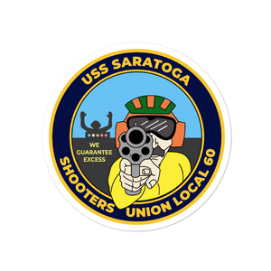 USS Saratoga (CV-60) Shooters Union Local 60 Vinyl Sticker
