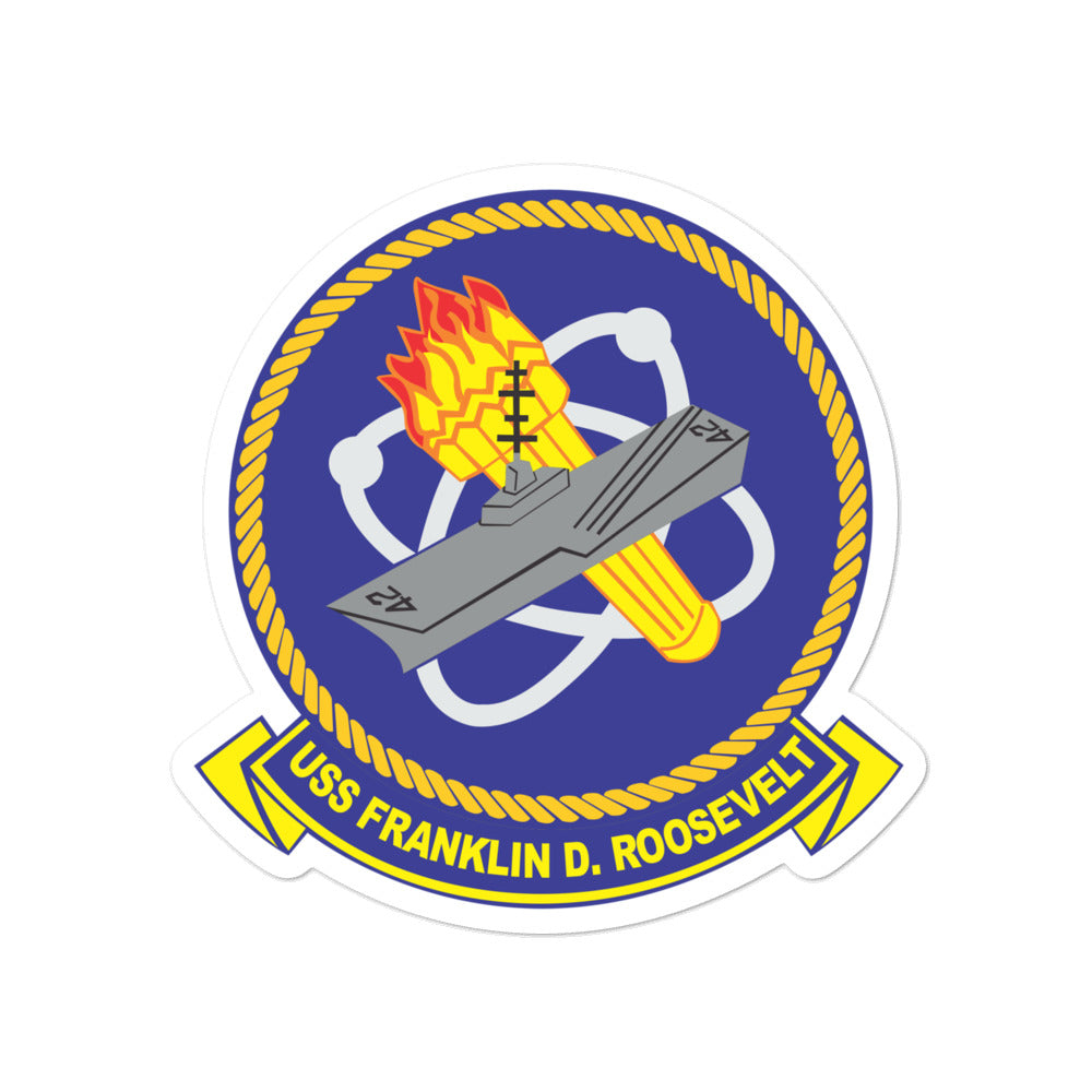 USS Franklin D. Roosevelt (CVB/CVA/CV-42) Ship's Crest Vinyl Sticker