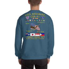 Load image into Gallery viewer, USS Midway (CVA-41) 1971 Cruise Sweatshirt