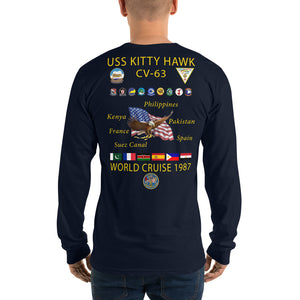 USS Kitty Hawk (CV-63) 1987 Long Sleeve Cruise Shirt