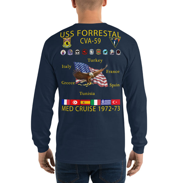 USS Forrestal (CVA-59) 1972-73 Long Sleeve Cruise Shirt