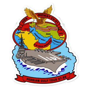 USS Midway (CV-41) Persian Gulf Tour 1987-88 Vinyl Sticker