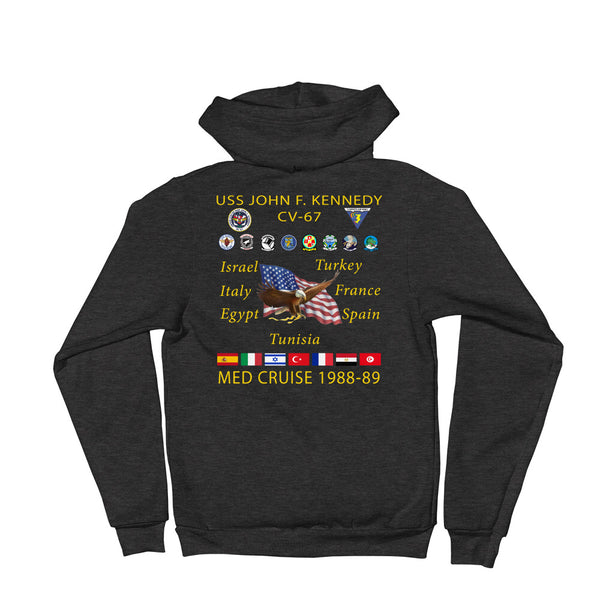 USS John F. Kennedy (CV-67) 1988-89 Cruise Zip Hoodie