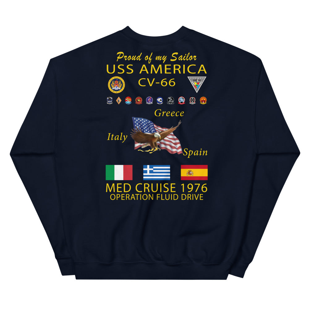 USS America (CV-66) 1976 Cruise Sweatshirt - FAMILY