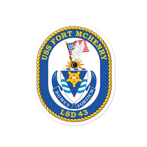 USS Fort McHenry (LSD-42) Ship's Crest Vinyl Sticker